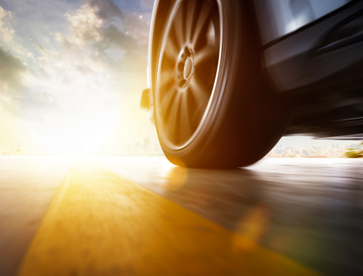 Car tyre, wheel, bottom of the road
